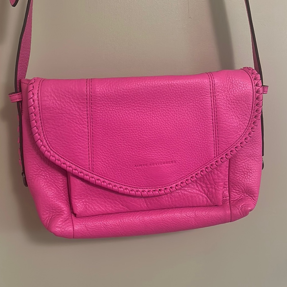 Aimee Kestenberg Pebble Leather Pink Crossbody Purse - All For Love - Picture 11 of 12